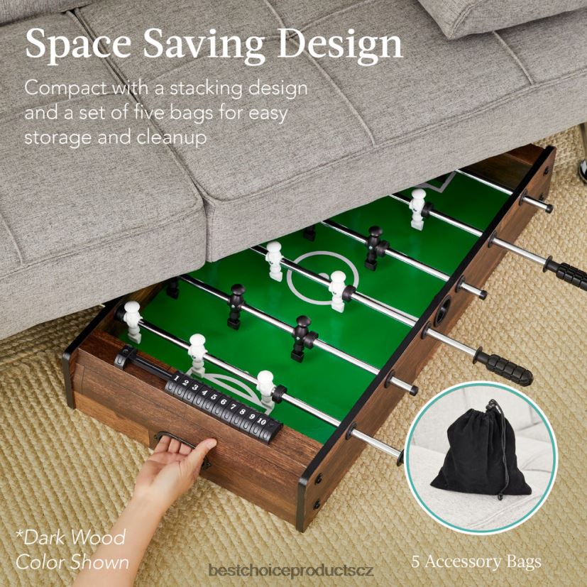 Best Choice Products Kombinovaná herní sada 11 v 1 s pingpongem, stolním fotbalem, vzdušným hokejem, 5 úložnými taškami hračka a hra | světlé dřevo FF22861010