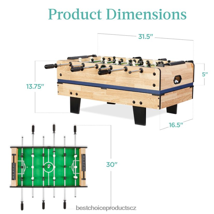 Best Choice Products Kombinovaná herní sada 11 v 1 s pingpongem, stolním fotbalem, vzdušným hokejem, 5 úložnými taškami hračka a hra | světlé dřevo FF22861010
