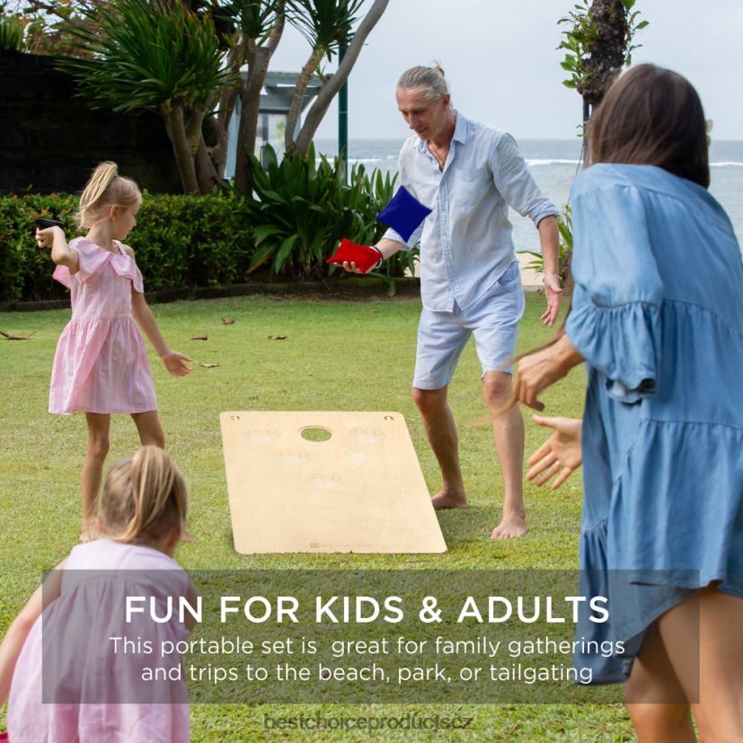 Best Choice Products Sada deskových her 2 v 1 Corhole a beer pong se 2 přenosnými taškami, 6 sedacími pytli hračka a hra | vícebarevný FF22861029
