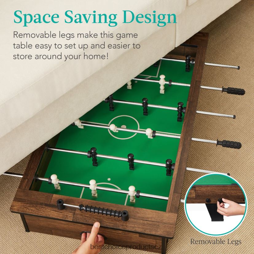 Best Choice Products Sada stolního fotbálku, arkádový stolní fotbal se 2 míči hračka a hra | tmavé dřevo FF2286545