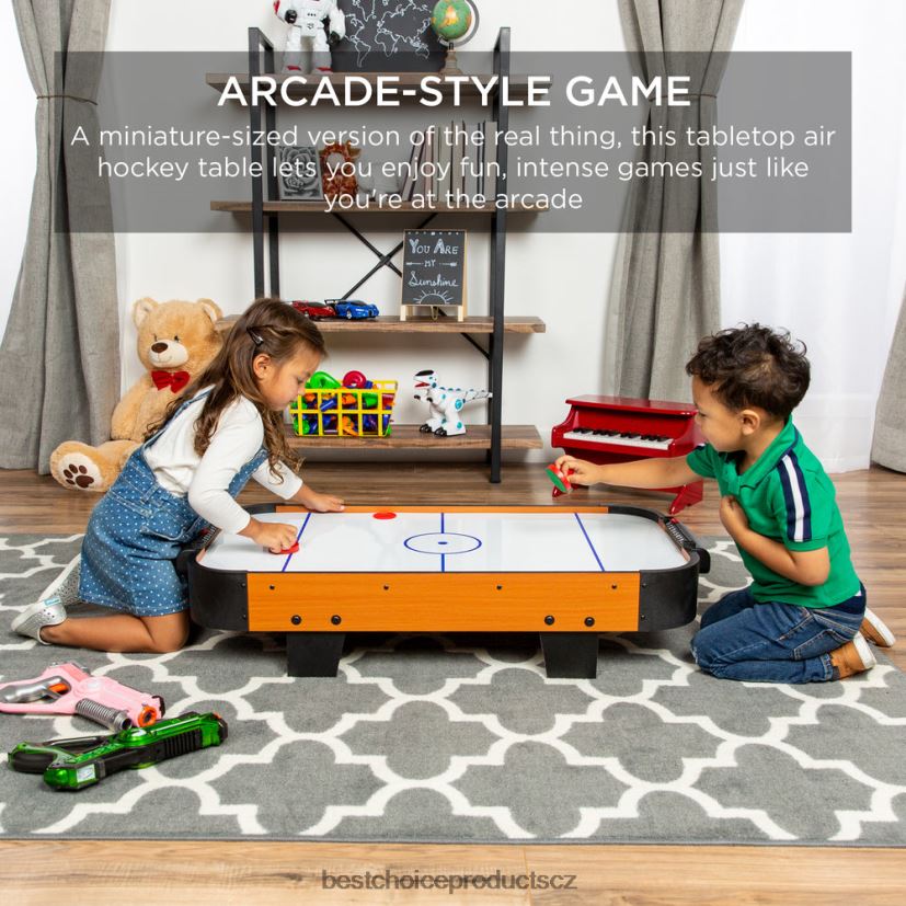 Best Choice Products stolní arkádová hra se vzdušným hokejem se 2 puky, 2 útočníky hračka a hra | bílý FF2286279