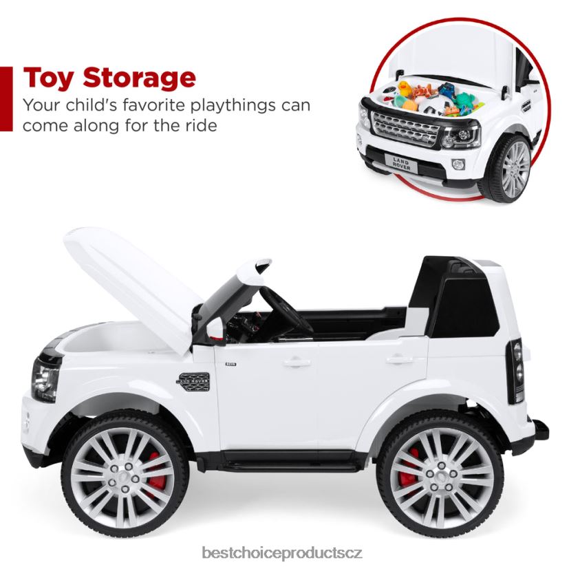 Best Choice Products 12V 2místný licencovaný land rover pro jízdu s rodičovským dálkovým ovládáním hračka a hra | bílý FF2286315
