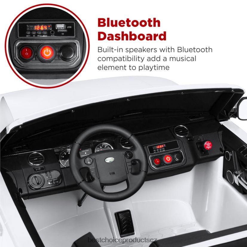 Best Choice Products 12V 2místný licencovaný land rover pro jízdu s rodičovským dálkovým ovládáním hračka a hra | bílý FF2286315