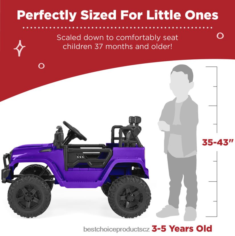 Best Choice Products 12V dětské pojízdné nákladní auto s rodičovským dálkovým ovládáním, pružinové odpružení hračka a hra | nachový FF2286495