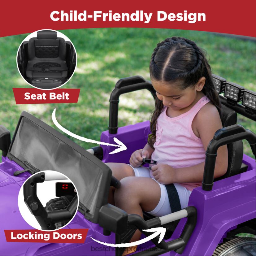 Best Choice Products 12V hračka pro děti na náklaďáku se 3 rychlostmi, led, dálkové ovládání, bluetooth hračka a hra | nachový FF2286538