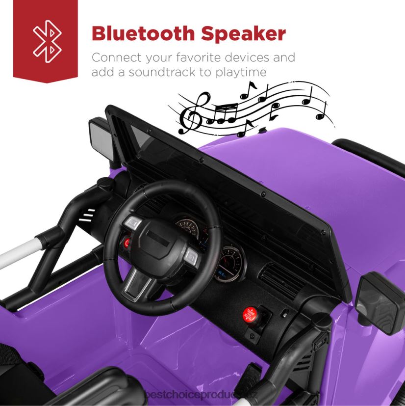 Best Choice Products 12V hračka pro děti na náklaďáku se 3 rychlostmi, led, dálkové ovládání, bluetooth hračka a hra | nachový FF2286538