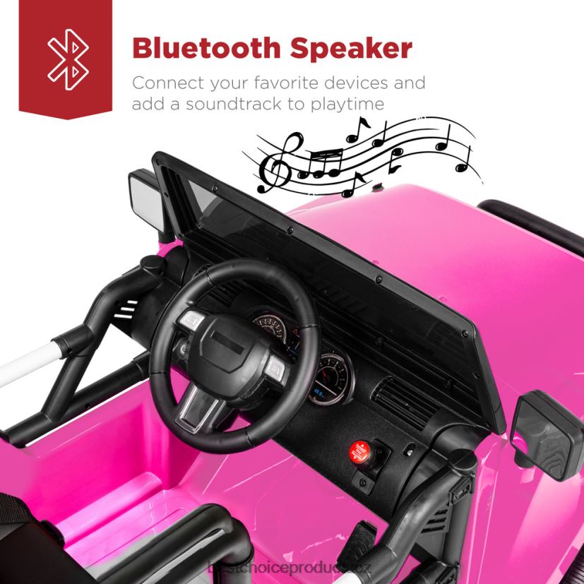 Best Choice Products 12V hračka pro děti na náklaďáku se 3 rychlostmi, led, dálkové ovládání, bluetooth hračka a hra | růžový FF2286531