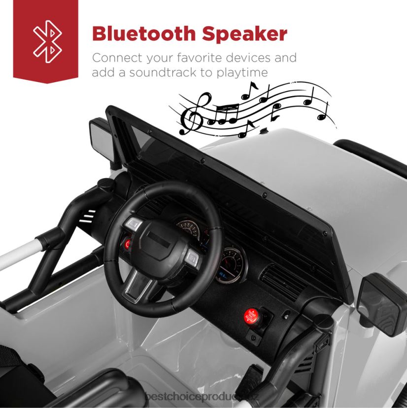 Best Choice Products 12V hračka pro děti na náklaďáku se 3 rychlostmi, led, dálkové ovládání, bluetooth hračka a hra | světle šedá FF2286539