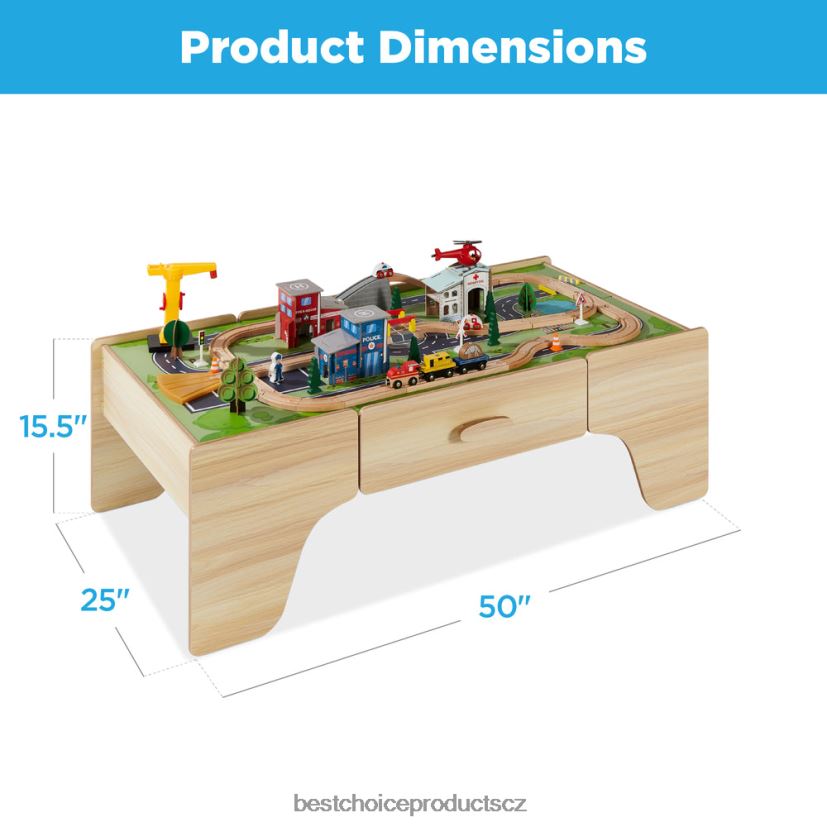 Best Choice Products 35dílný vlakový stůl, velká víceúčelová herní sada s oboustrannou deskou hračka a hra | vícebarevný FF2286483