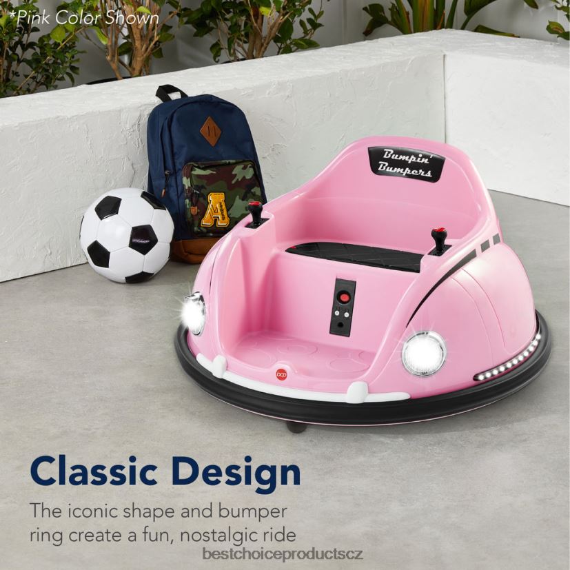 Best Choice Products 6V děti jezdí na autíčko s nárazníkem s dálkovým ovládáním, postrojem, světly, otáčením o 360 stupňů hračka a hra | Černá FF2286507