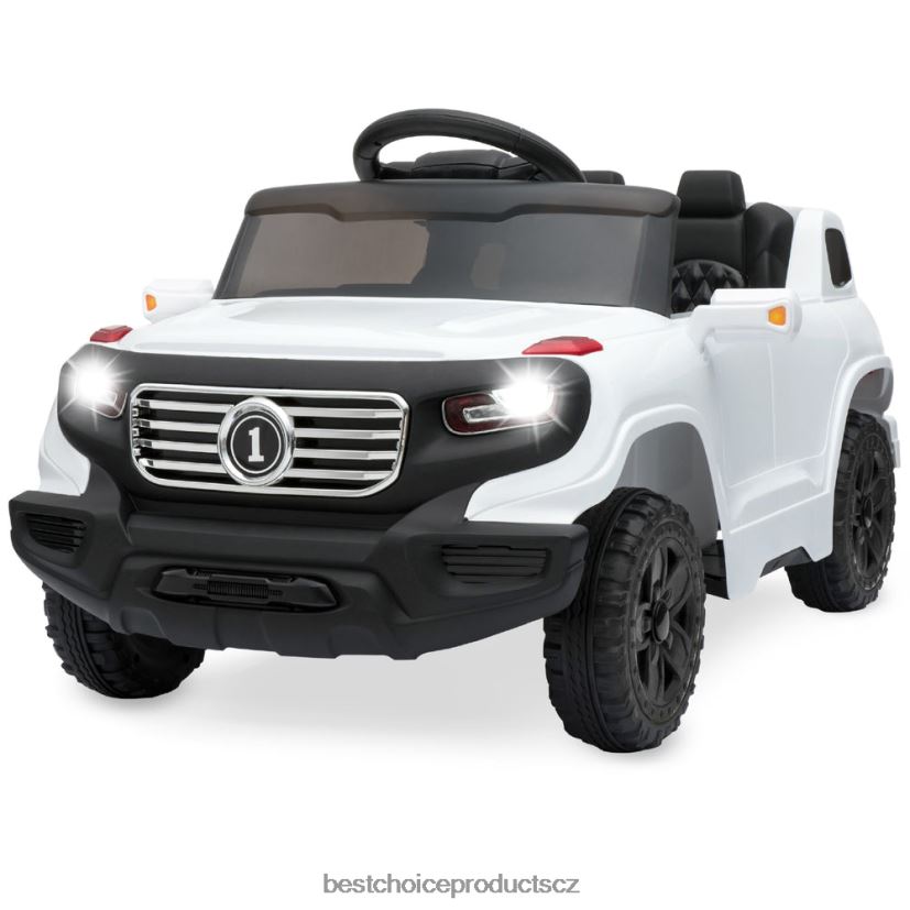 Best Choice Products 6V dětský pojízdný náklaďák s rodičovským ovládáním rc, 3 rychlosti, světla, klakson hračka a hra | bílý FF22861017