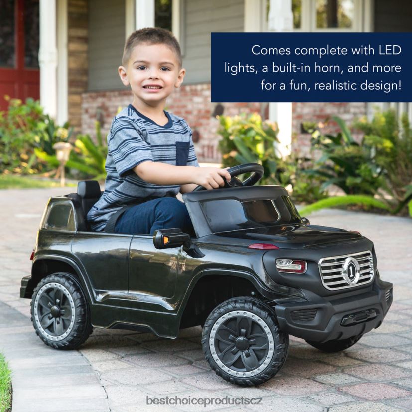 Best Choice Products 6V dětský pojízdný náklaďák s rodičovským ovládáním rc, 3 rychlosti, světla, klakson hračka a hra | Černá FF22861015