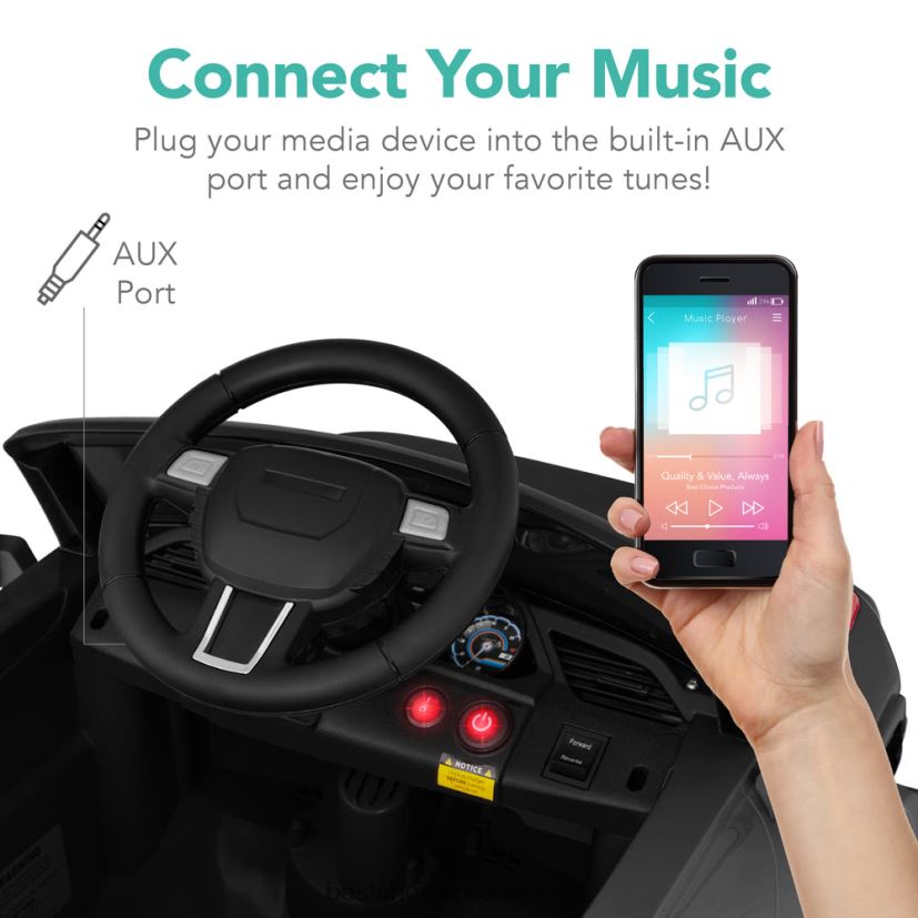 Best Choice Products 6V dětský pojízdný náklaďák s rodičovským ovládáním rc, 3 rychlosti, světla, klakson hračka a hra | Černá FF22861015