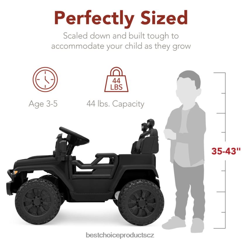 Best Choice Products 6V dětské pojízdné nákladní auto s rodičovským dálkovým ovládáním, odpružení 4 kol hračka a hra | Černá FF2286556