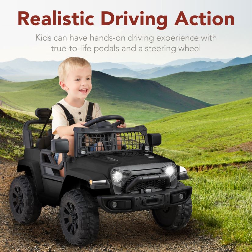 Best Choice Products 6V dětské pojízdné nákladní auto s rodičovským dálkovým ovládáním, odpružení 4 kol hračka a hra | Černá FF2286556