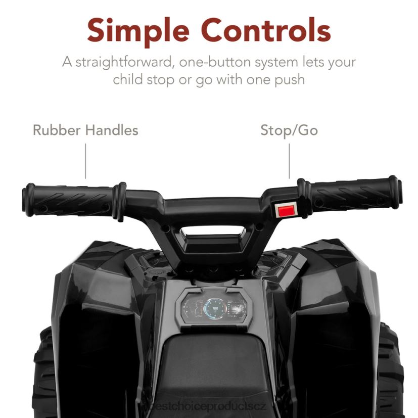 Best Choice Products 6V dětské čtyřkolkové čtyřkolkové čtyřkolkové auto s maximální rychlostí 1,8 mph, pneumatiky s dezénem hračka a hra | Černá FF2286524
