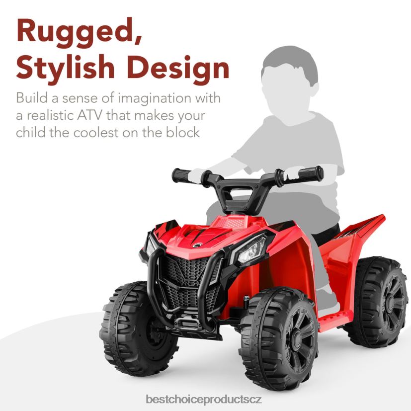 Best Choice Products 6V dětské čtyřkolkové čtyřkolkové čtyřkolkové auto s maximální rychlostí 1,8 mph, pneumatiky s dezénem hračka a hra | Červené FF2286523