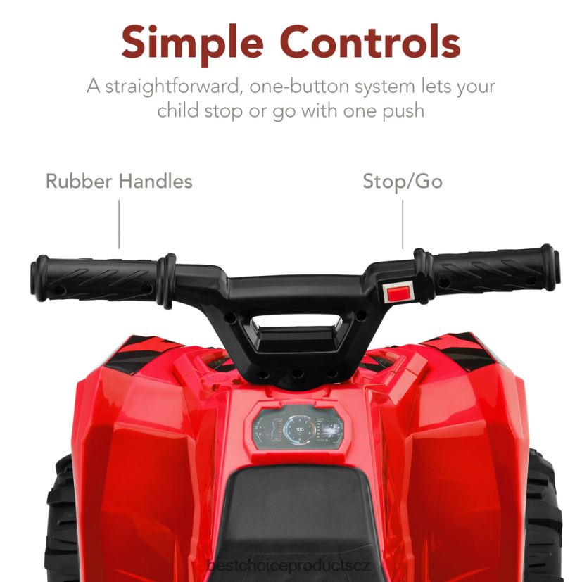 Best Choice Products 6V dětské čtyřkolkové čtyřkolkové čtyřkolkové auto s maximální rychlostí 1,8 mph, pneumatiky s dezénem hračka a hra | Červené FF2286523