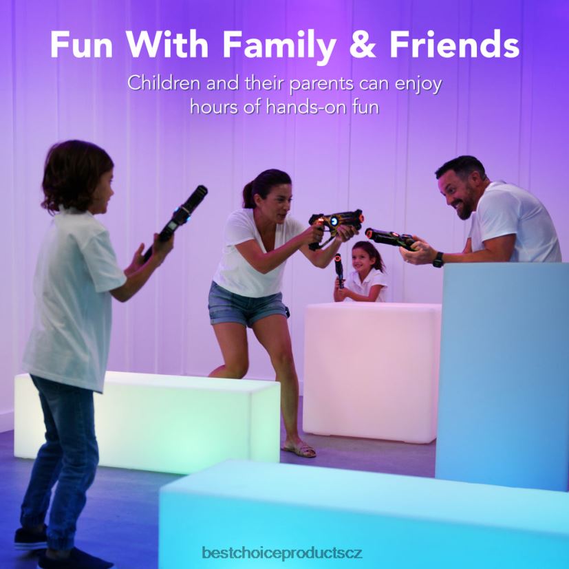 Best Choice Products sada 4 dobíjecích laserových blasterů s dokovací stanicí, nejsou potřeba žádné vesty hračka a hra | vícebarevný FF2286274