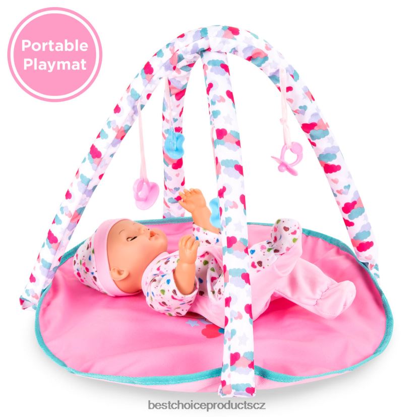 Best Choice Products dětská 15dílná 13,5palcová panenka pro novorozence na hraní rolí s příslušenstvím hračka a hra | růžový FF2286323