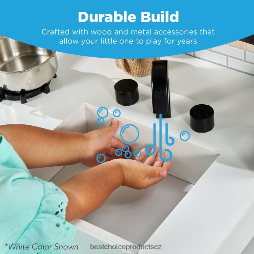 Best Choice Products dětská kuchyňka na farmě s tabulí, úložné police, 5 doplňků hračka a hra | zkosená růžová FF2286300