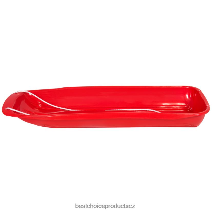 Best Choice Products 48palcová dětská sáňkařská sáňkařská deska s tažným lanem, zakřivené okraje hračka a hra | Červené FF22861022