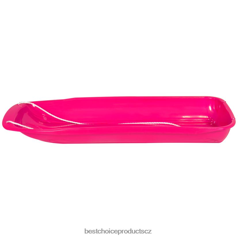 Best Choice Products 48palcová dětská sáňkařská sáňkařská deska s tažným lanem, zakřivené okraje hračka a hra | růžový FF22861024