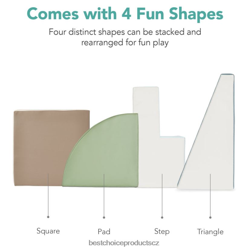 Best Choice Products 4dílná dětská herní sada s měkkými pěnovými tvary pro lezení a plazení hračka a hra | zemský tón FF2286572