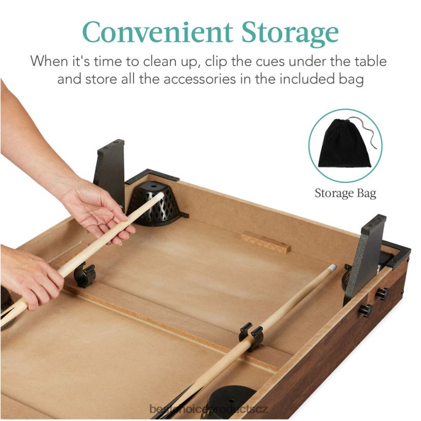 Best Choice Products stolní kulečníkový set, kulečníkový arkádový herní stůl se 2 tágami, úložná taška hračka a hra | tmavé dřevo FF22861003