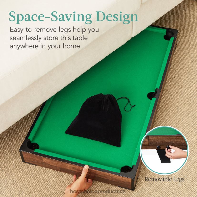 Best Choice Products stolní kulečníkový set, kulečníkový arkádový herní stůl se 2 tágami, úložná taška hračka a hra | tmavé dřevo FF22861003