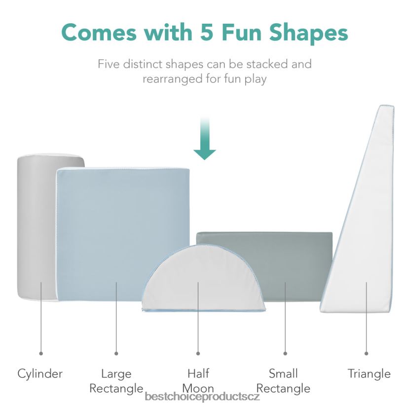 Best Choice Products 5dílná dětská herní sada s měkkými pěnovými tvary pro lezení a plazení hračka a hra | modrý FF2286311