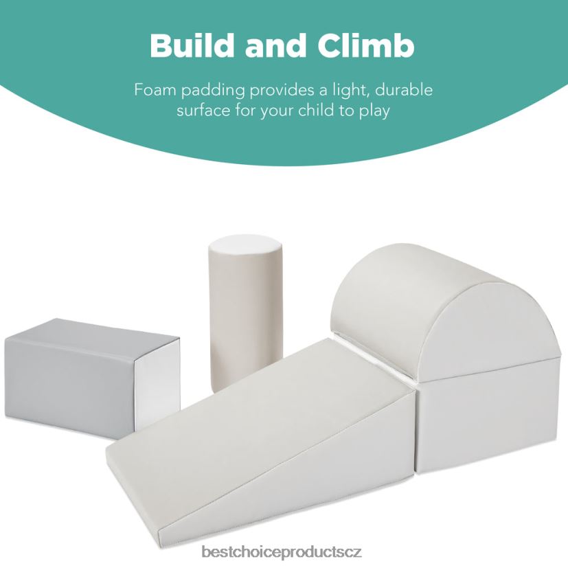Best Choice Products 5dílná dětská herní sada s měkkými pěnovými tvary pro lezení a plazení hračka a hra | neutrální FF2286312