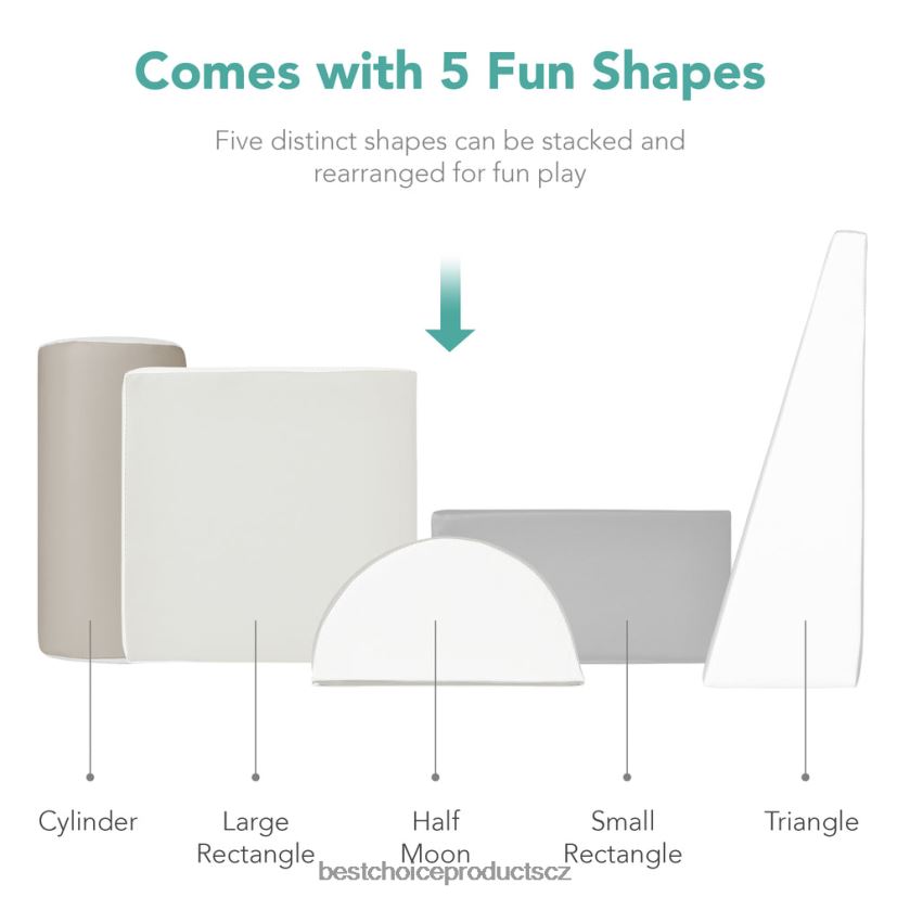 Best Choice Products 5dílná dětská herní sada s měkkými pěnovými tvary pro lezení a plazení hračka a hra | neutrální FF2286312
