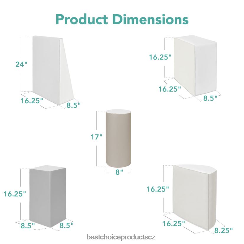 Best Choice Products 5dílná dětská herní sada s měkkými pěnovými tvary pro lezení a plazení hračka a hra | neutrální FF2286312