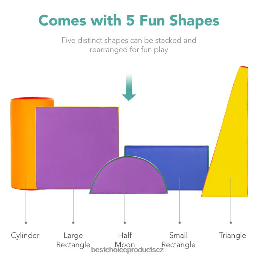 Best Choice Products 5dílná dětská herní sada s měkkými pěnovými tvary pro lezení a plazení hračka a hra | vícebarevný FF2286309