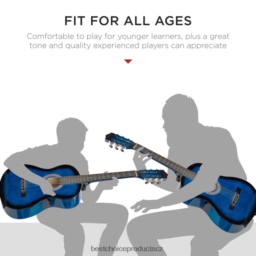 Best Choice Products Začátečnická akustická kytara s pouzdrem, popruhem, digitální ladičkou, strunami hudební nástroje | blueburst FF22861111