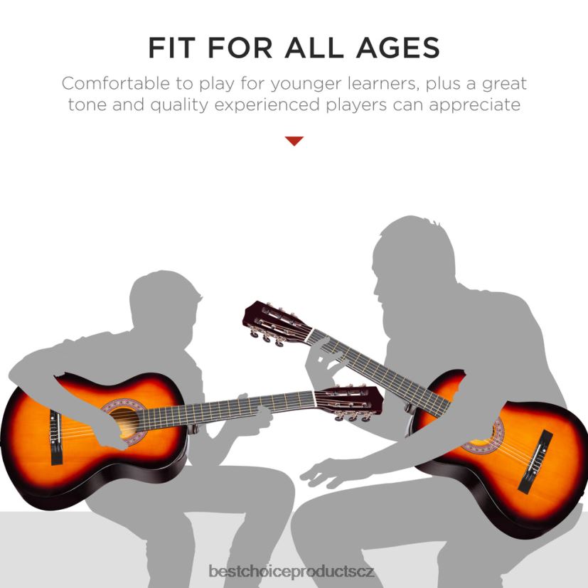 Best Choice Products Začátečnická akustická kytara s pouzdrem, popruhem, digitální ladičkou, strunami hudební nástroje | svit slunce FF22861113