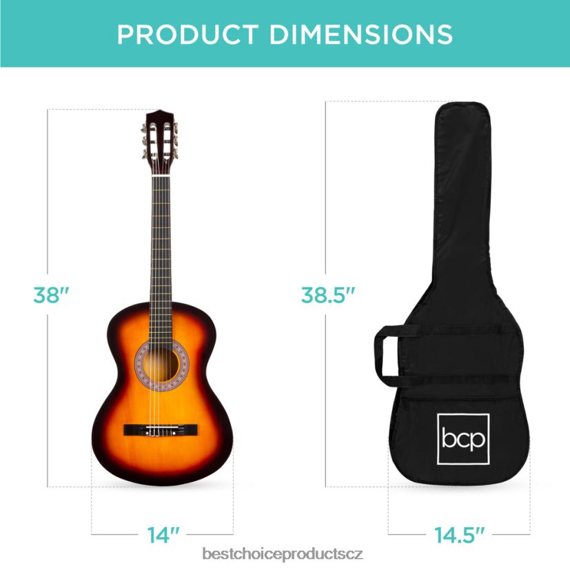 Best Choice Products Začátečnická akustická kytara s pouzdrem, popruhem, digitální ladičkou, strunami hudební nástroje | svit slunce FF22861113