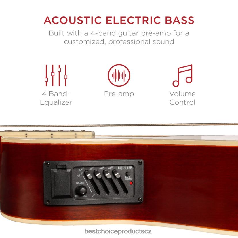 Best Choice Products akustická elektrická baskytara s ekvalizérem, truss tyč hudební nástroje | přírodní FF22861145