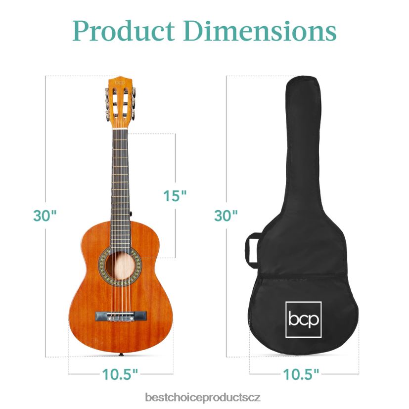 Best Choice Products dětská akustická kytara začátečnická sada s přenosným pouzdrem hudební nástroje | přírodní mahagon FF22861045