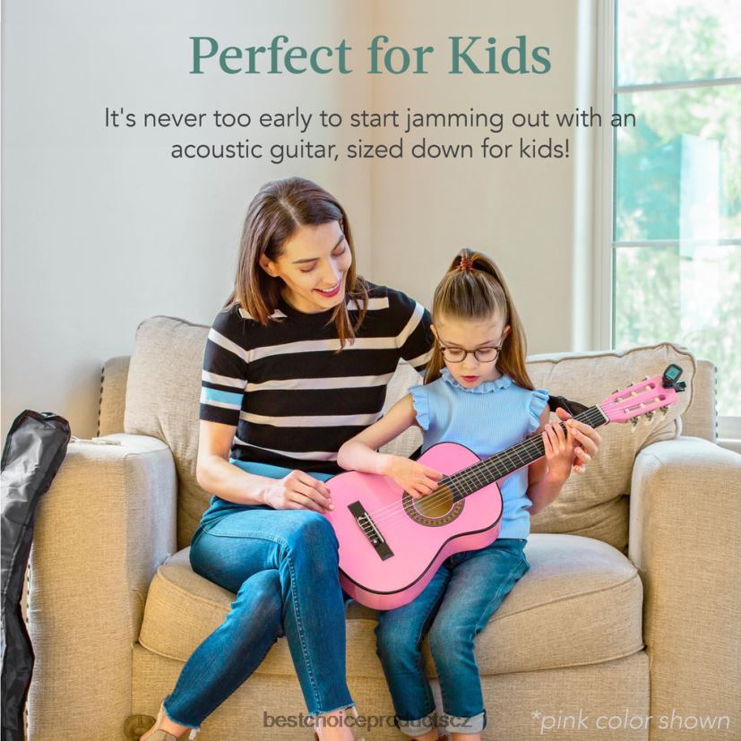 Best Choice Products dětská akustická kytara začátečnická sada s přenosným pouzdrem hudební nástroje | socální zelená FF22861040