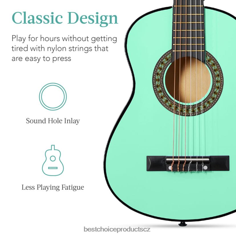 Best Choice Products dětská akustická kytara začátečnická sada s přenosným pouzdrem hudební nástroje | socální zelená FF22861040