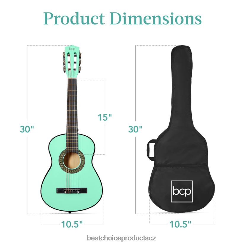 Best Choice Products dětská akustická kytara začátečnická sada s přenosným pouzdrem hudební nástroje | socální zelená FF22861040