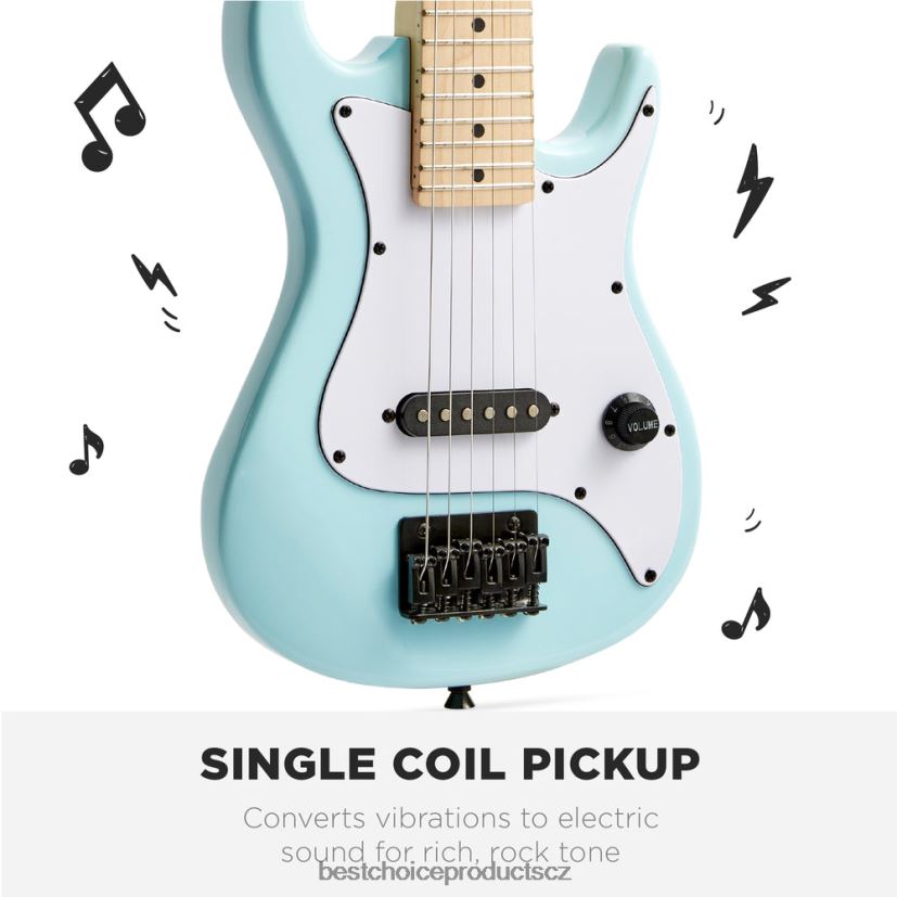 Best Choice Products dětská začátečnická elektrická kytara s 5W zesilovačem hudební nástroje | Modrý prášek FF22861088