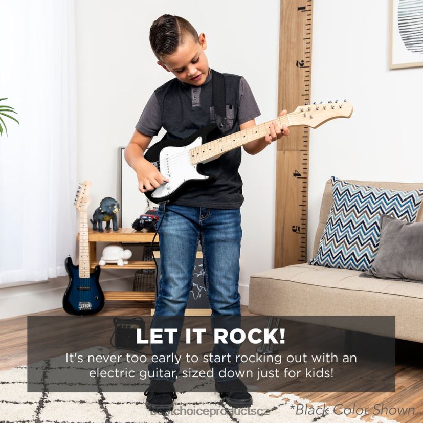 Best Choice Products dětská začátečnická elektrická kytara s 5W zesilovačem hudební nástroje | kovově červená FF22861086