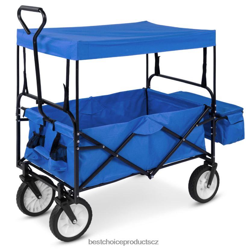 Best Choice Products užitkový vozík se skládacím designem, 2 držáky nápojů, odnímatelná stříška doplněk modrý FF22861137