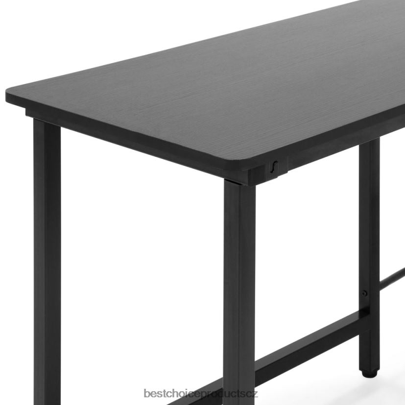 Best Choice Products moderní rohový počítačový stolní stůl ve tvaru l pracovní stanice se stojanem na cpu doplněk Černá FF2286364