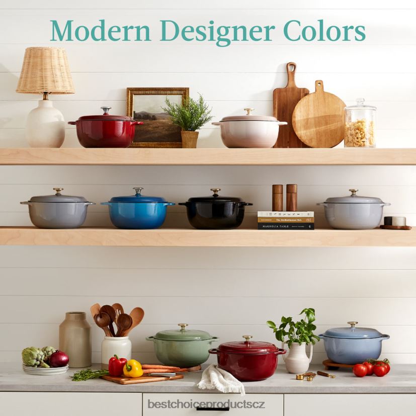 Best Choice Products litinové kuchyňské nádobí pro holandskou troubu se smaltem, rukojeti doplněk grafitově šedé FF2286578