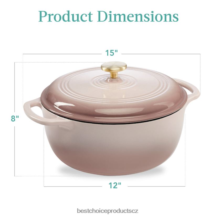 Best Choice Products litinové kuchyňské nádobí pro holandskou troubu se smaltem, rukojeti doplněk houbová béžová FF2286575