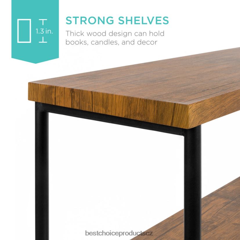 Best Choice Products 5patrová průmyslová knihovna s kovovým rámem, dřevěné police doplněk hnědý FF2286691